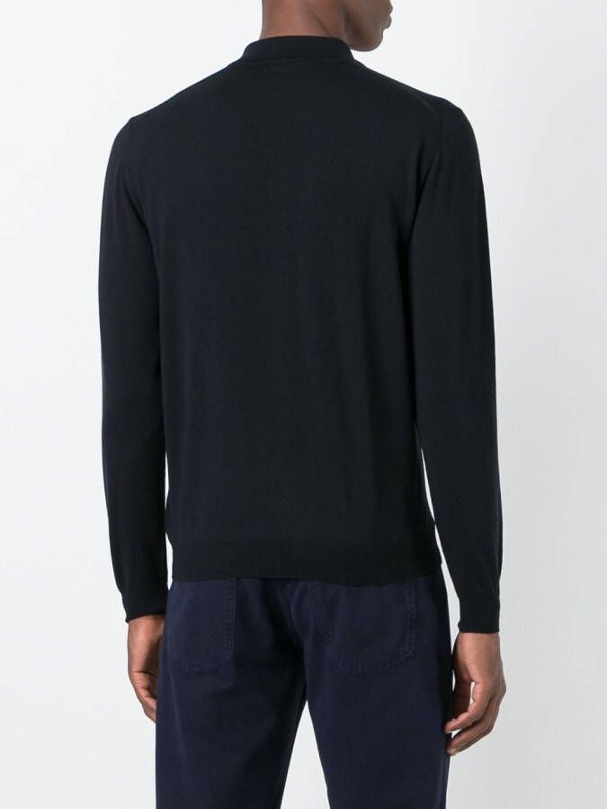 Zanone geruit poloshirt Blauw