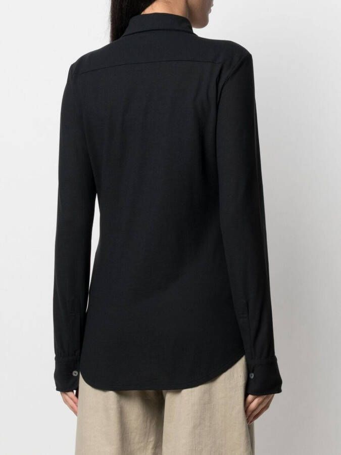 Zanone Katoenen blouse Zwart