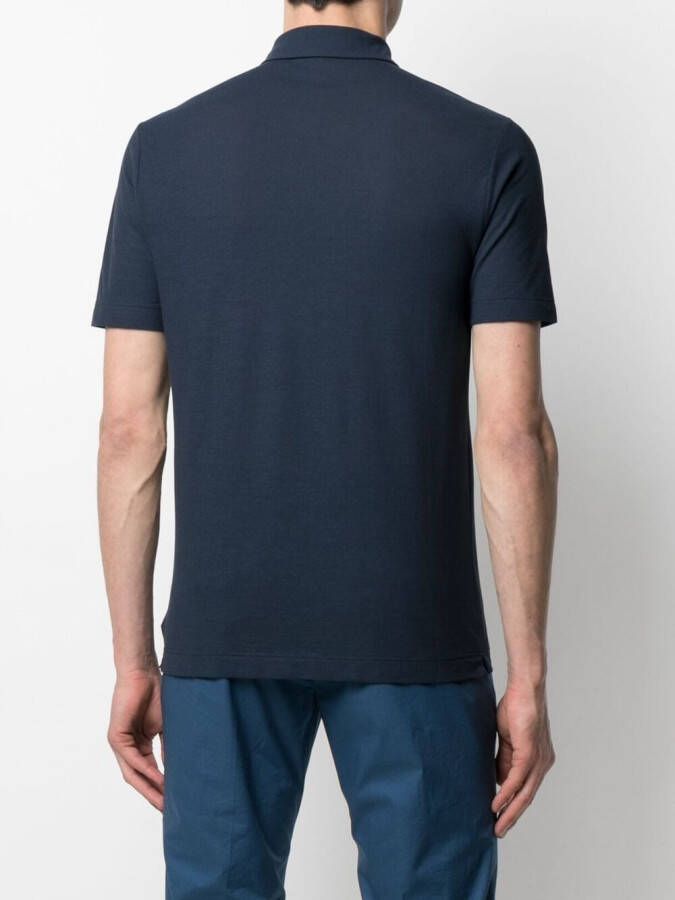 Zanone Katoenen poloshirt Blauw