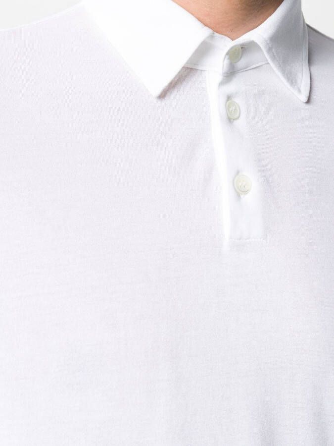 Zanone Poloshirt met lange mouwen Wit