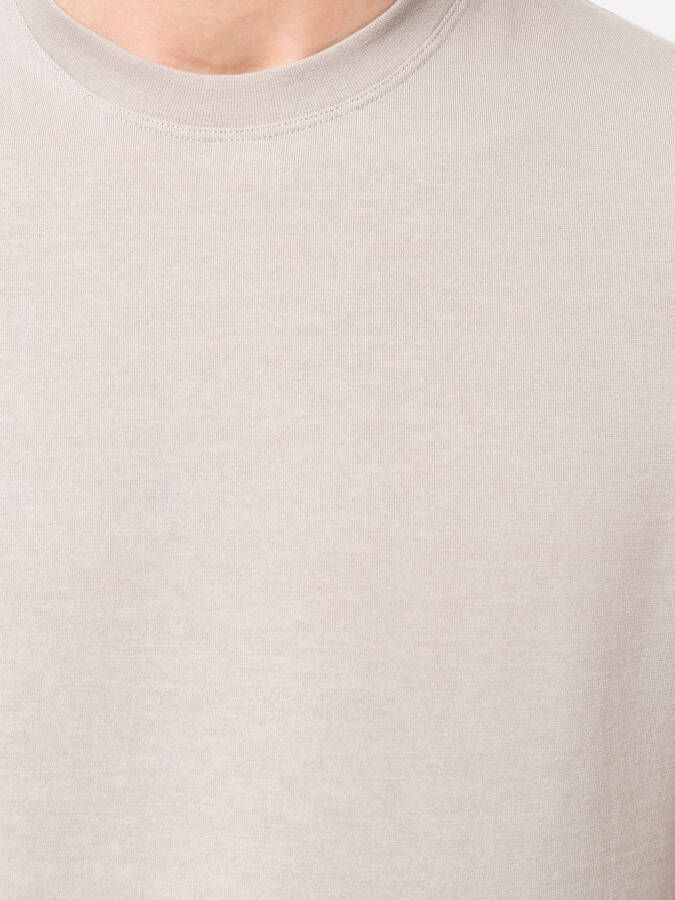 Zanone T-shirt met afwerking Beige