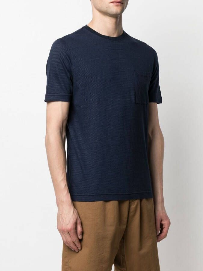 Zanone T-shirt met borstzak Blauw