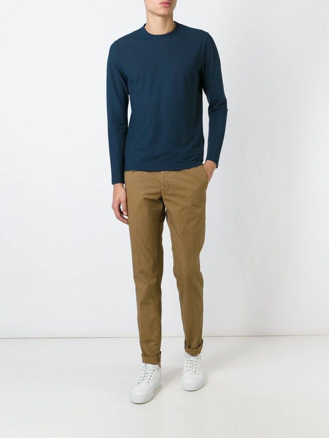Zanone T-shirt met lange mouwen Blauw