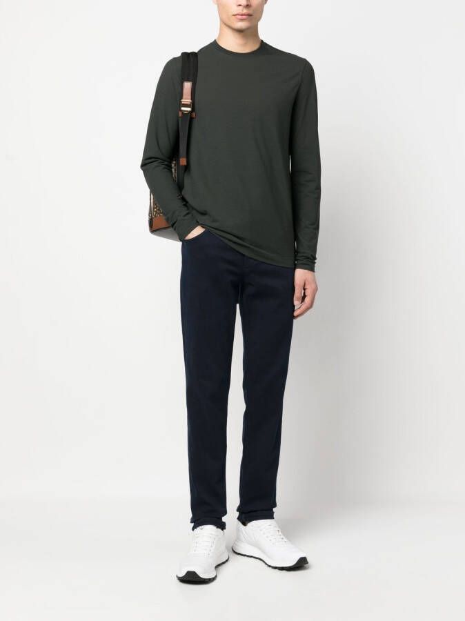 Zanone T-shirt met lange mouwen Groen