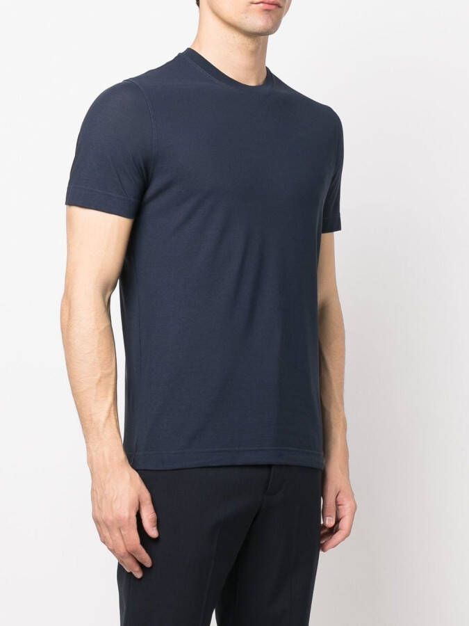 Zanone T-shirt met ronde hals Blauw
