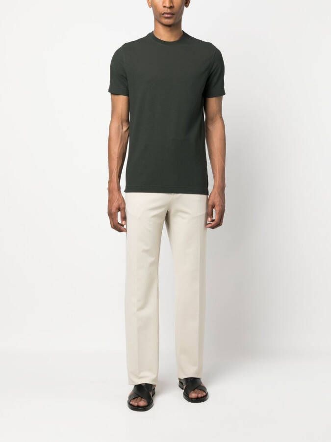 Zanone T-shirt met ronde hals Groen