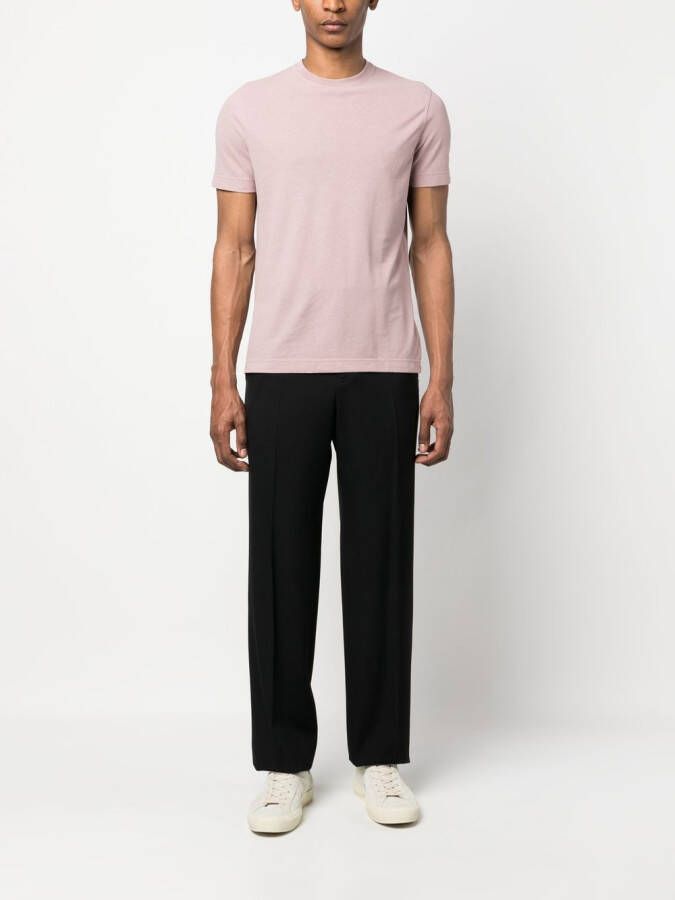 Zanone T-shirt met ronde hals Roze