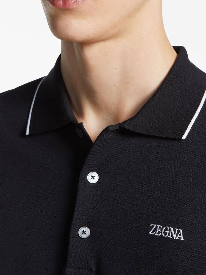Zegna Poloshirt met geborduurd logo Zwart