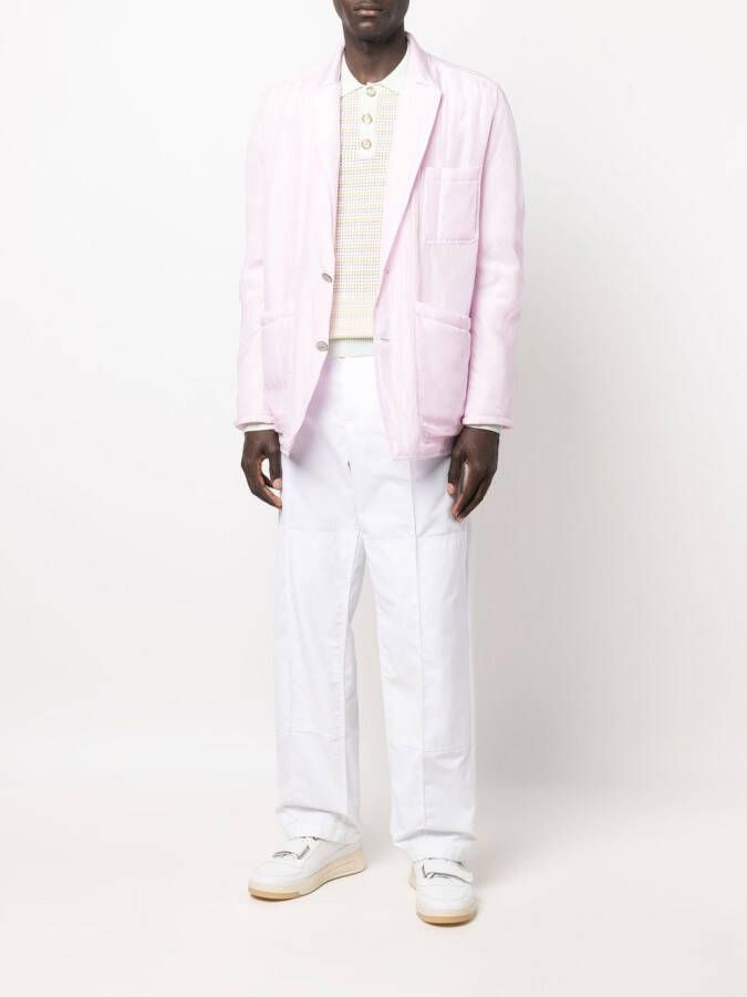Zegna Blazer met enkele rij knopen Roze