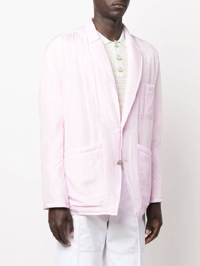 Zegna Blazer met enkele rij knopen Roze