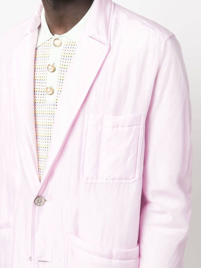 Zegna Blazer met enkele rij knopen Roze