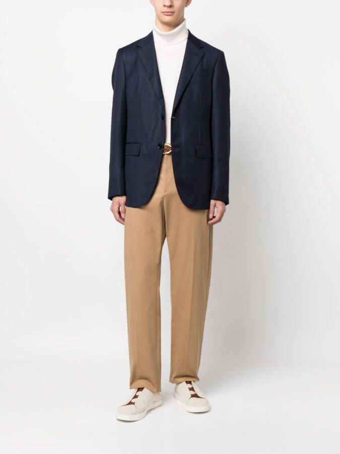 Zegna Blazer met gekerfde revers Blauw