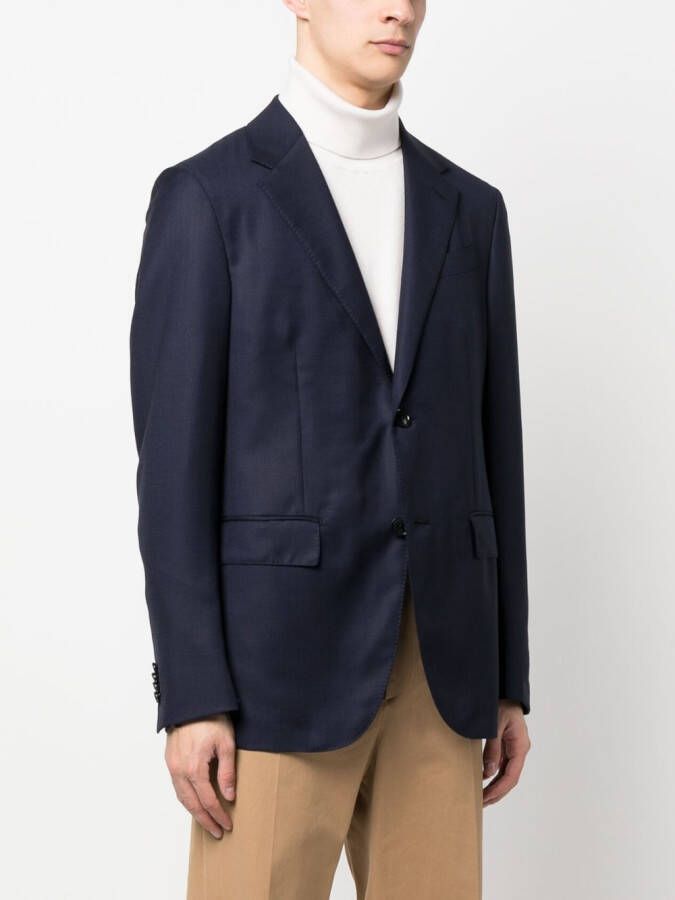 Zegna Blazer met gekerfde revers Blauw