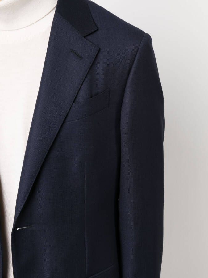 Zegna Blazer met gekerfde revers Blauw
