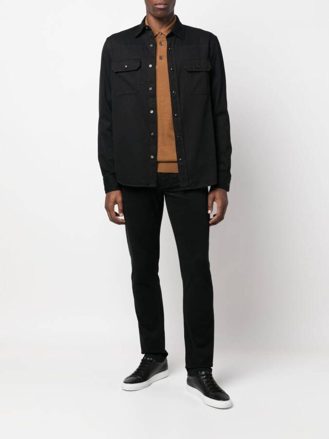 Zegna Gebreide polo Bruin