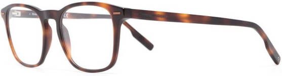 Zegna Bril met rechthoekig montuur Bruin