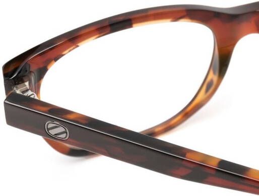 Zegna Bril met vierkant montuur Bruin
