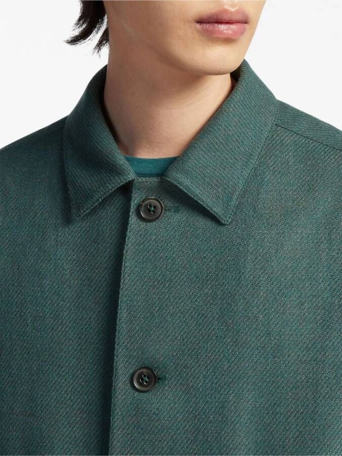 Zegna Button-up shirtjack Groen