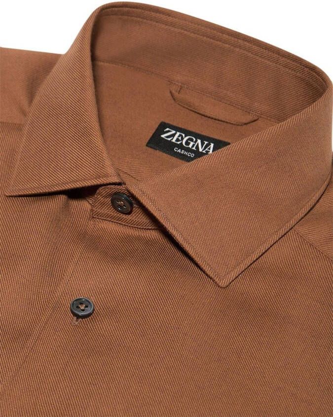 Zegna Button-up overhemd Bruin
