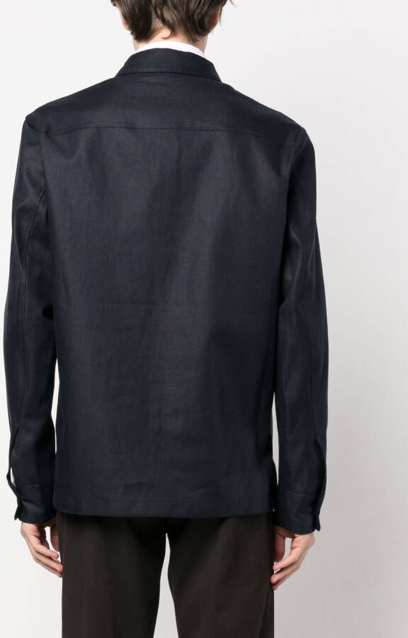 Zegna Linnen shirtjack Blauw