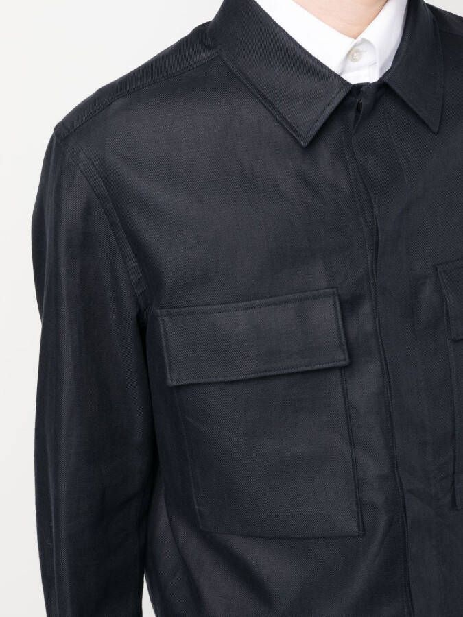 Zegna Linnen shirtjack Blauw