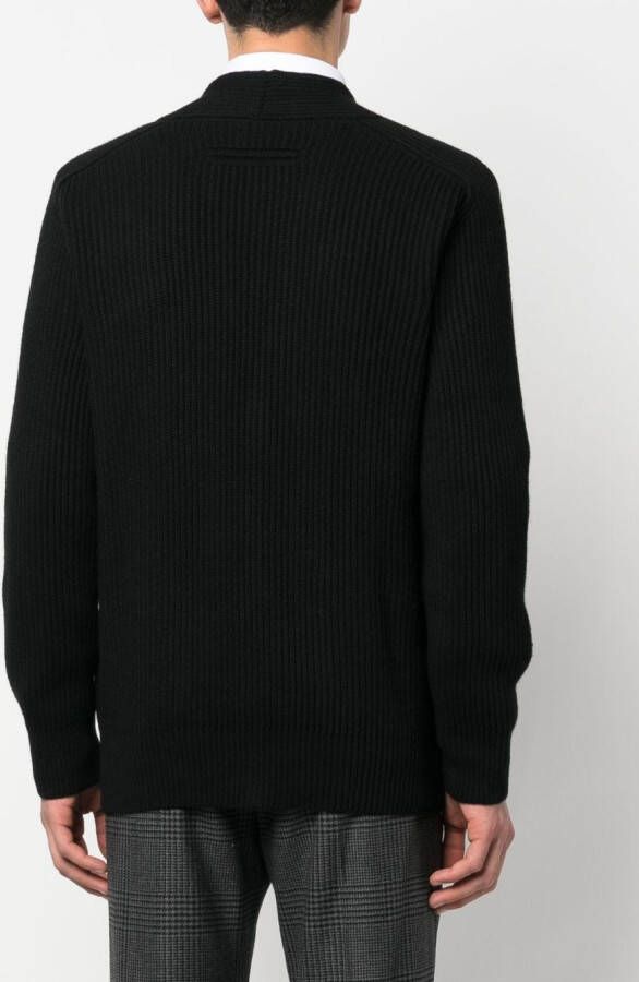 Zegna Ribgebreid vest Zwart