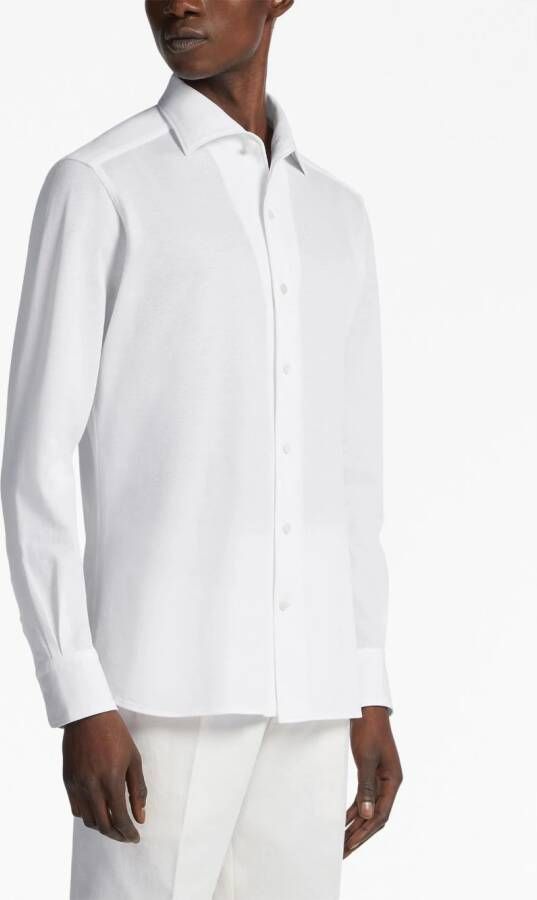Zegna long-sleeve cotton shirt Wit