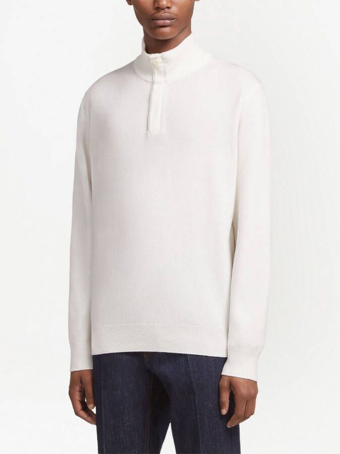Zegna Trui met halve rits Wit