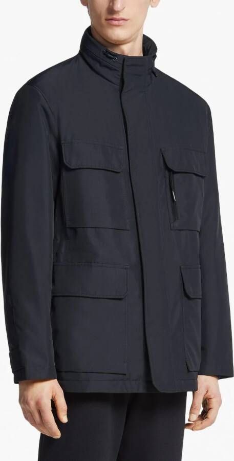 Zegna Jack met hoge hals Blauw
