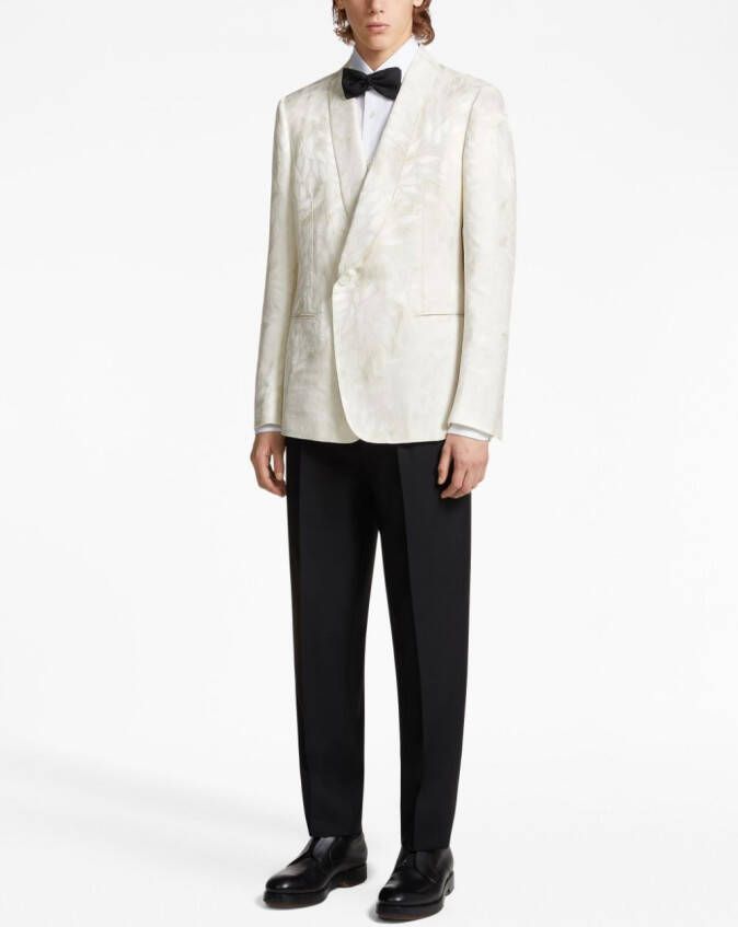 Zegna jacquard silk-wool evening jacket Wit