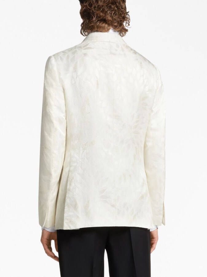 Zegna jacquard silk-wool evening jacket Wit
