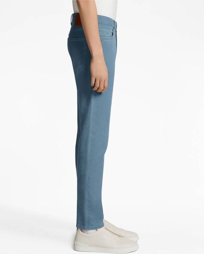 Zegna Jeans met logopatch Blauw