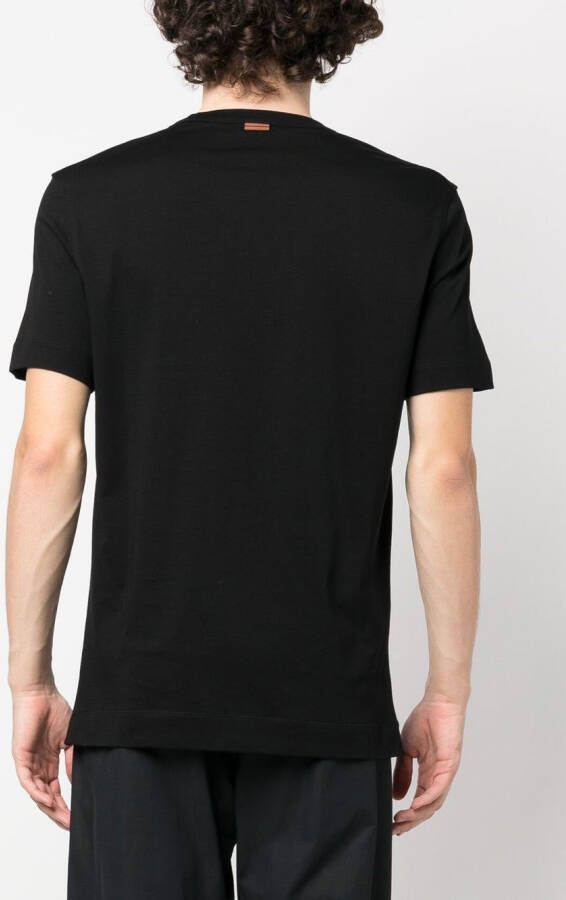 Zegna T-shirt met geborduurd logo Zwart