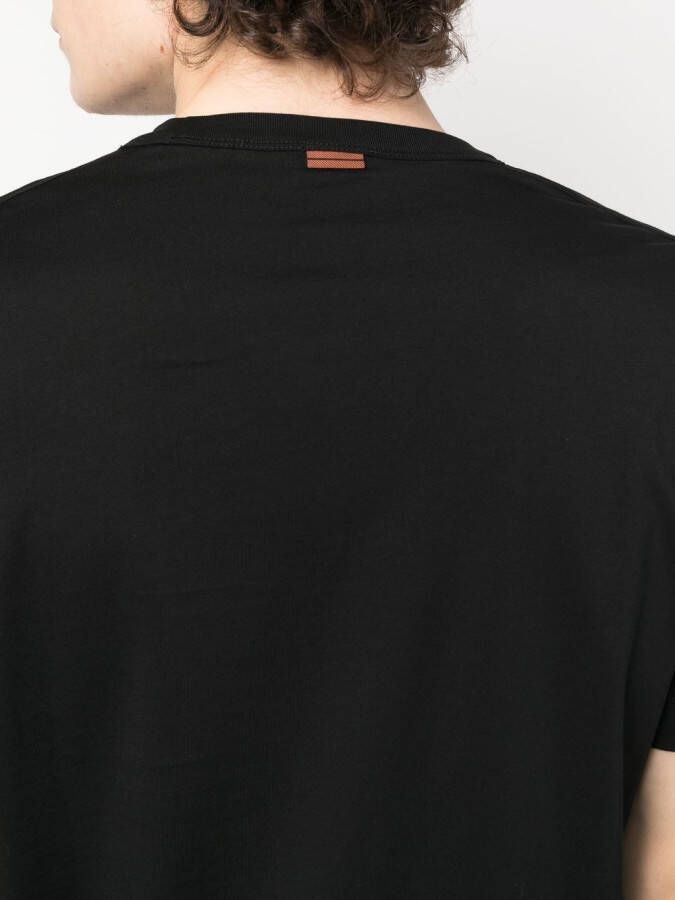 Zegna T-shirt met geborduurd logo Zwart