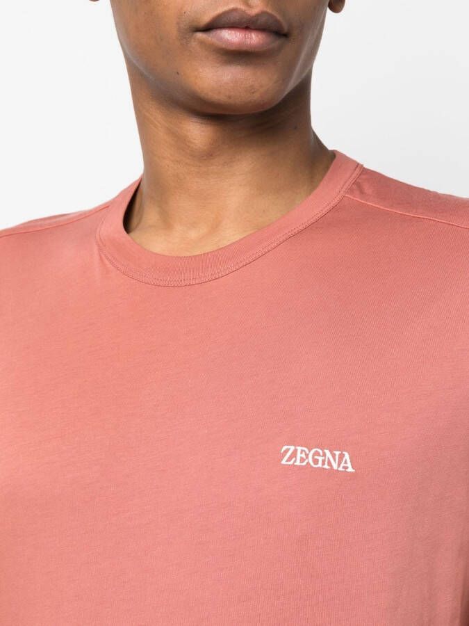 Zegna T-shirt met geborduurd logo Rood