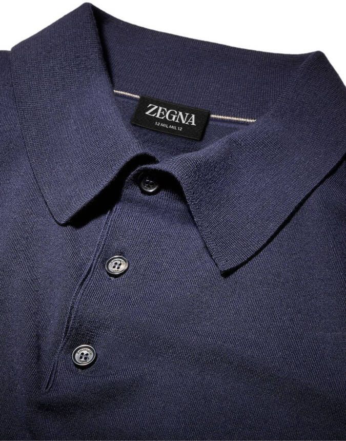 Zegna Poloshirt met lange mouwen Blauw