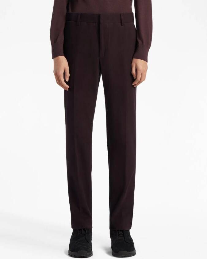 Zegna Winter mid-rise chinos Paars