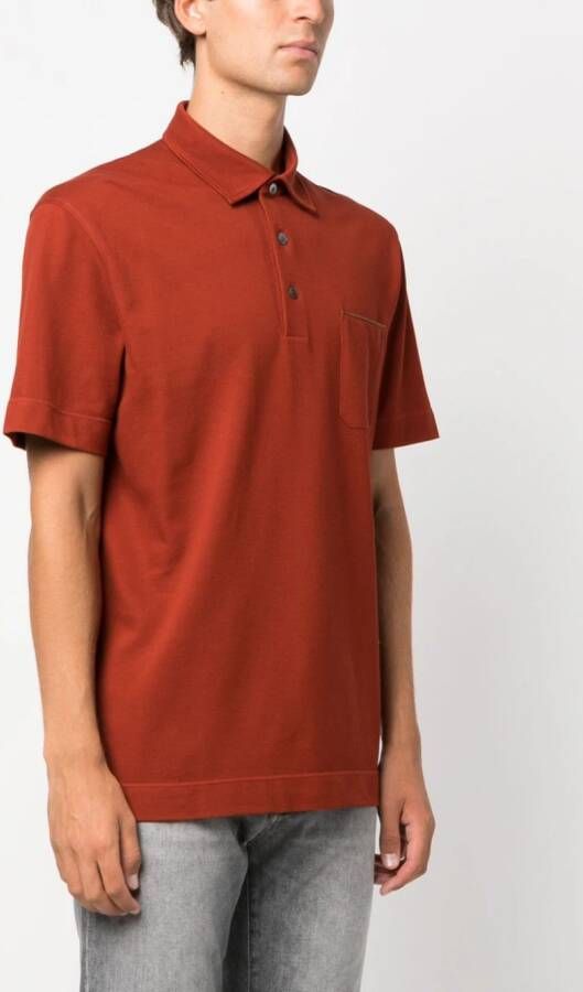 Zegna Overhemd met opgestikte zak Oranje