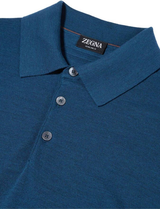 Zegna Poloshirt met lange mouwen Blauw