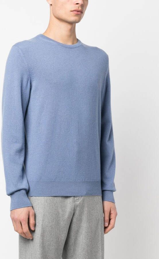 Zegna Ribgebreide trui Blauw