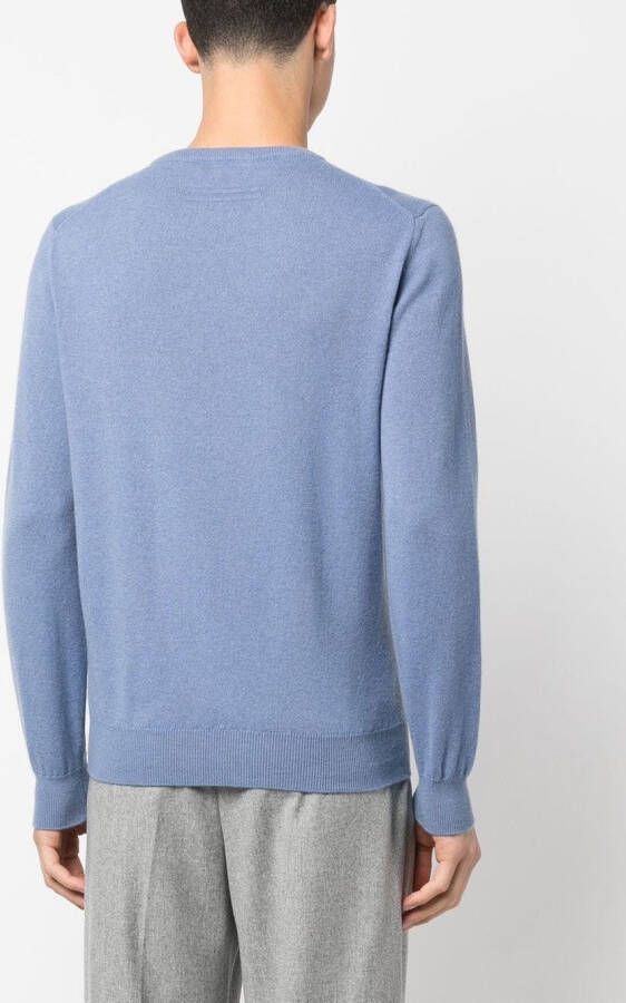 Zegna Ribgebreide trui Blauw