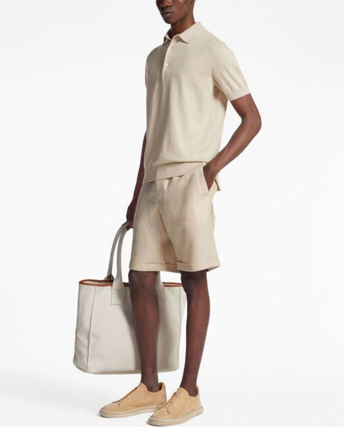 Zegna Shorts met elastische taille Beige