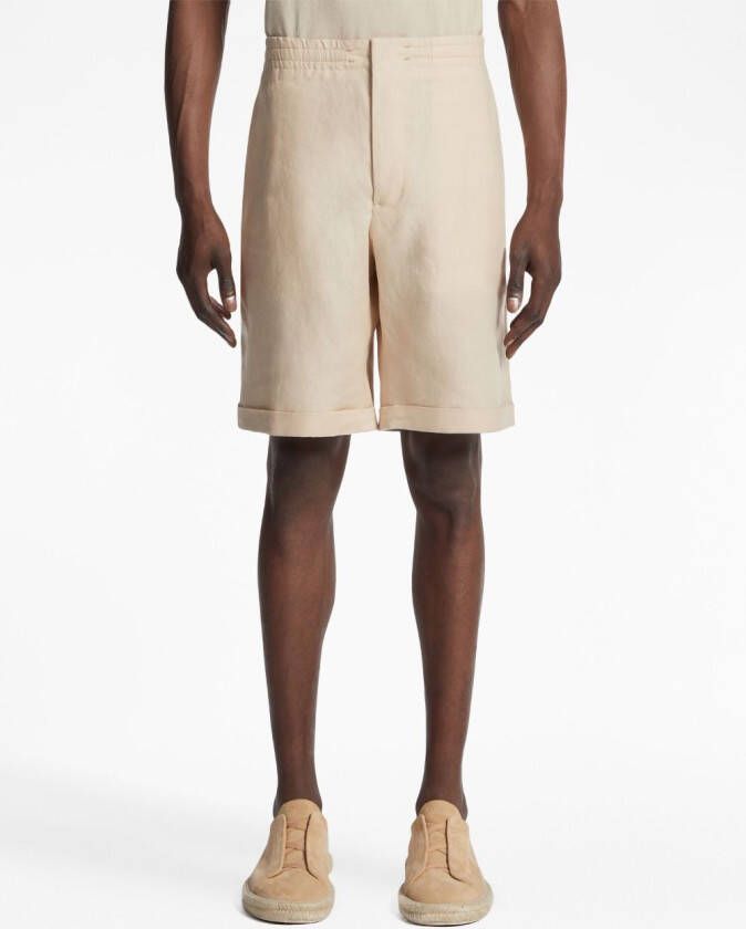 Zegna Shorts met elastische taille Beige