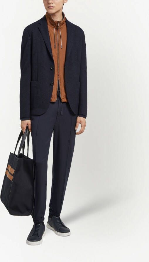 Zegna Colbert met enkele rij knopen Blauw