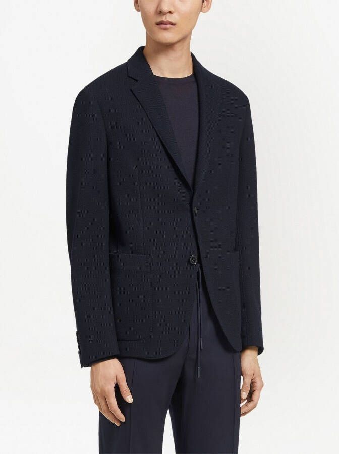Zegna Colbert met enkele rij knopen Blauw