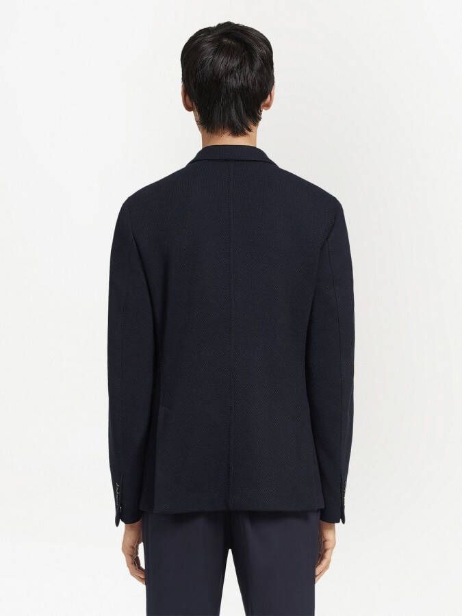 Zegna Colbert met enkele rij knopen Blauw