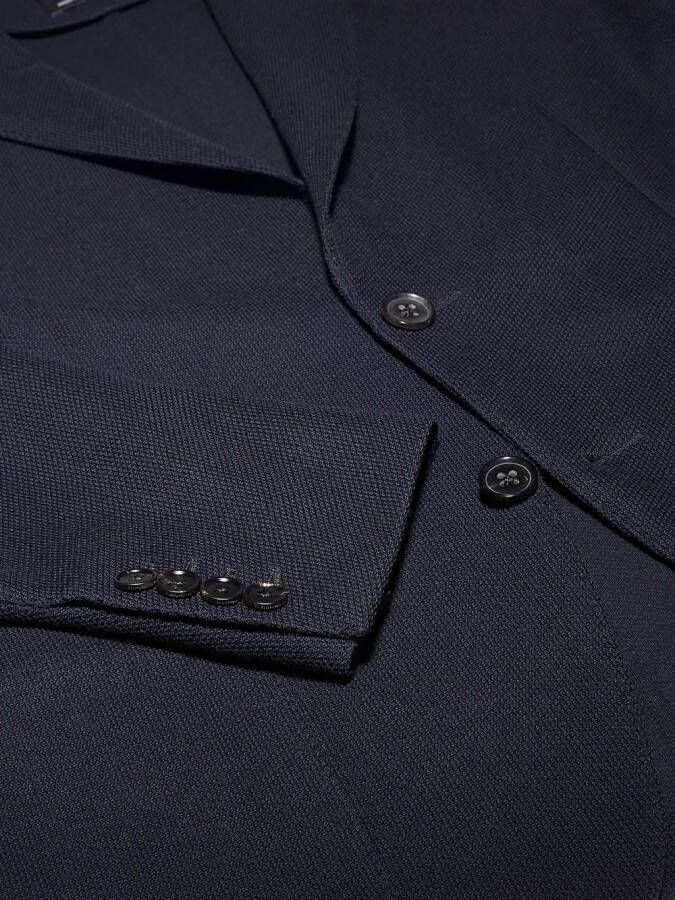 Zegna Colbert met enkele rij knopen Blauw