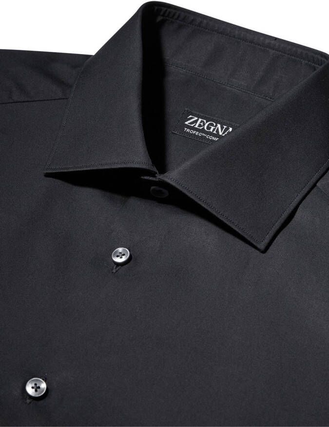 Zegna Overhemd met gespreide kraag Zwart
