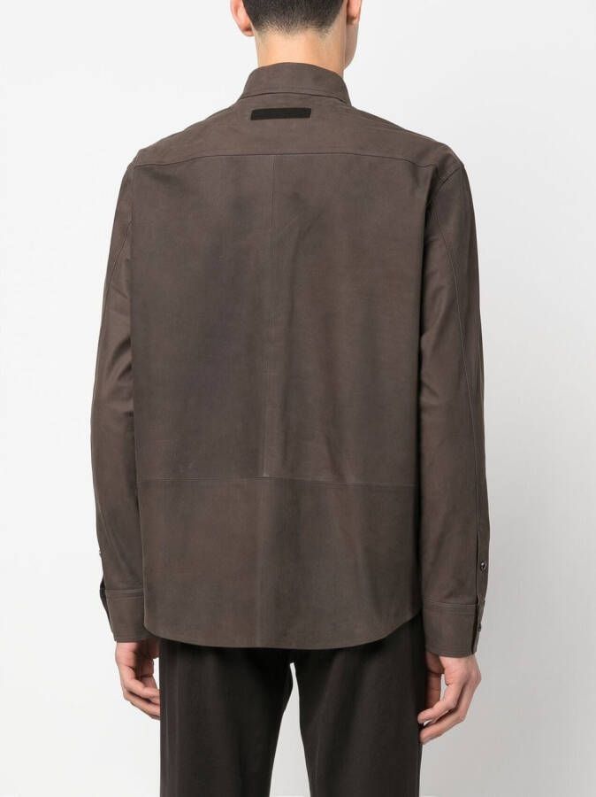 Zegna Suède shirtjack Bruin