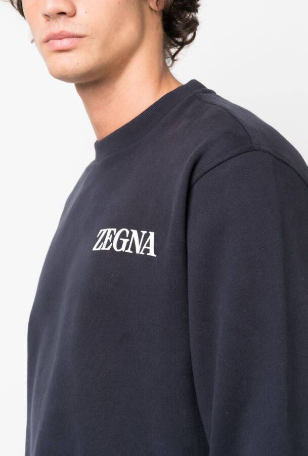 Zegna Sweater met logoprint Blauw